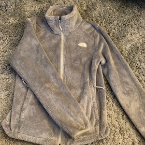 Grey full zip fuzzy north face